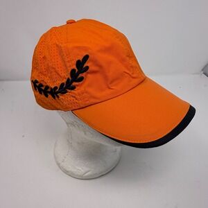 Little Caesars Orange Perforated Mesh Baseball Cap Hat Laurel Leaf Adjustable